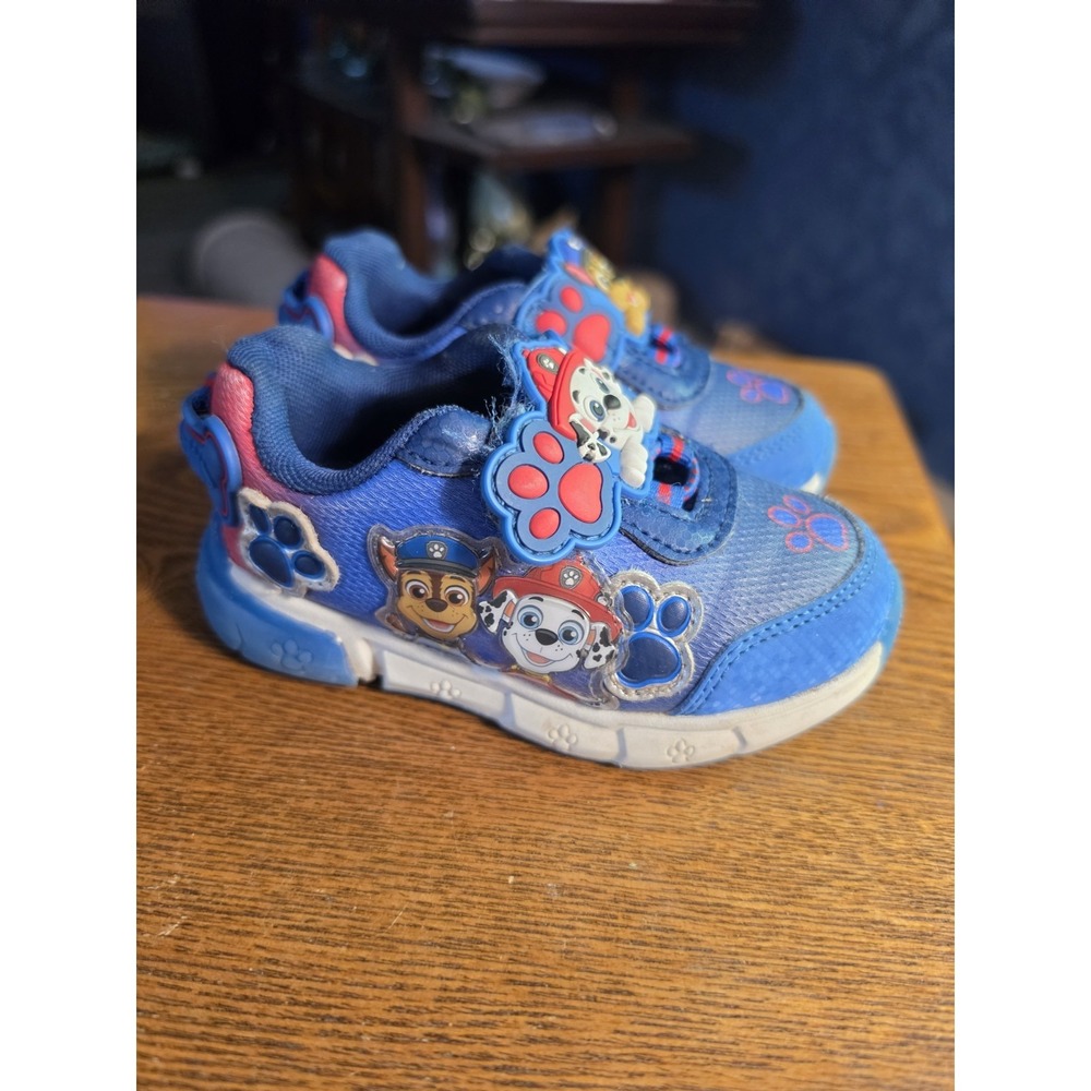 Boys Paw Patrol Light Up Shoes  with Chase & Marshall Kids Flashing Shoes  Size6